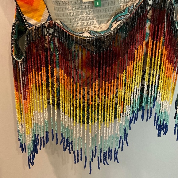 FARM Rio Colorful Fringe Crop Top - Picture 3 of 4